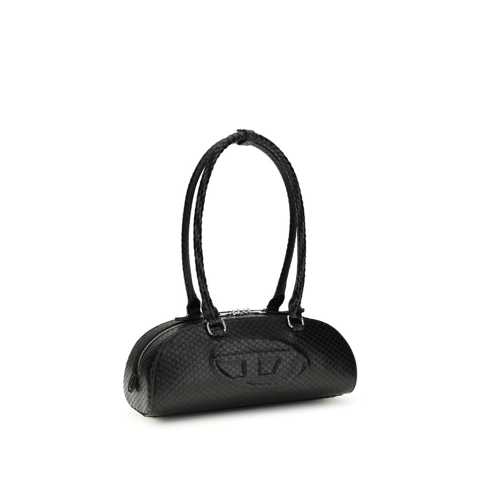 Diesel Black Bos Taurus Calf Leather Shoulder Bag