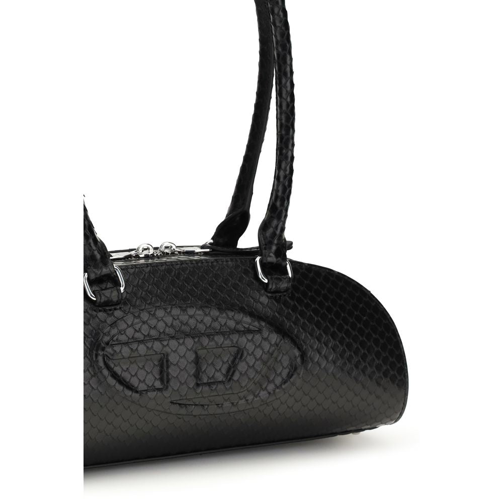 Diesel Black Bos Taurus Calf Leather Shoulder Bag