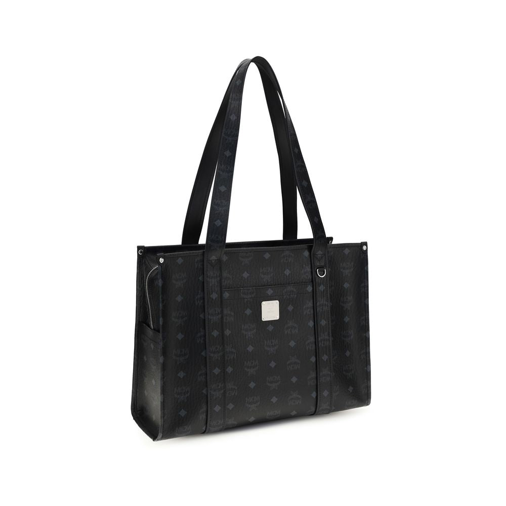 MCM Schwarze Stoffhandtasche