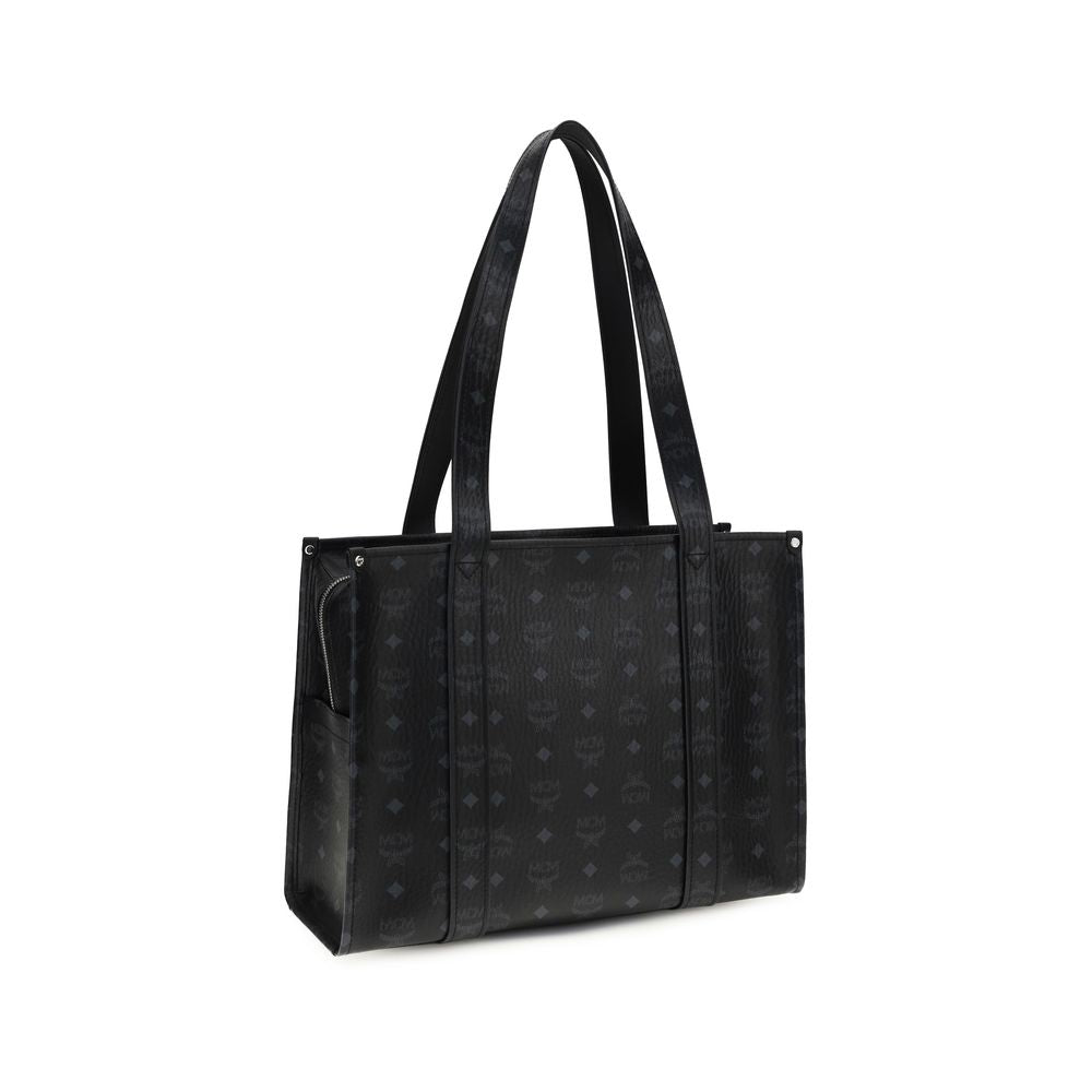 MCM Schwarze Stoffhandtasche