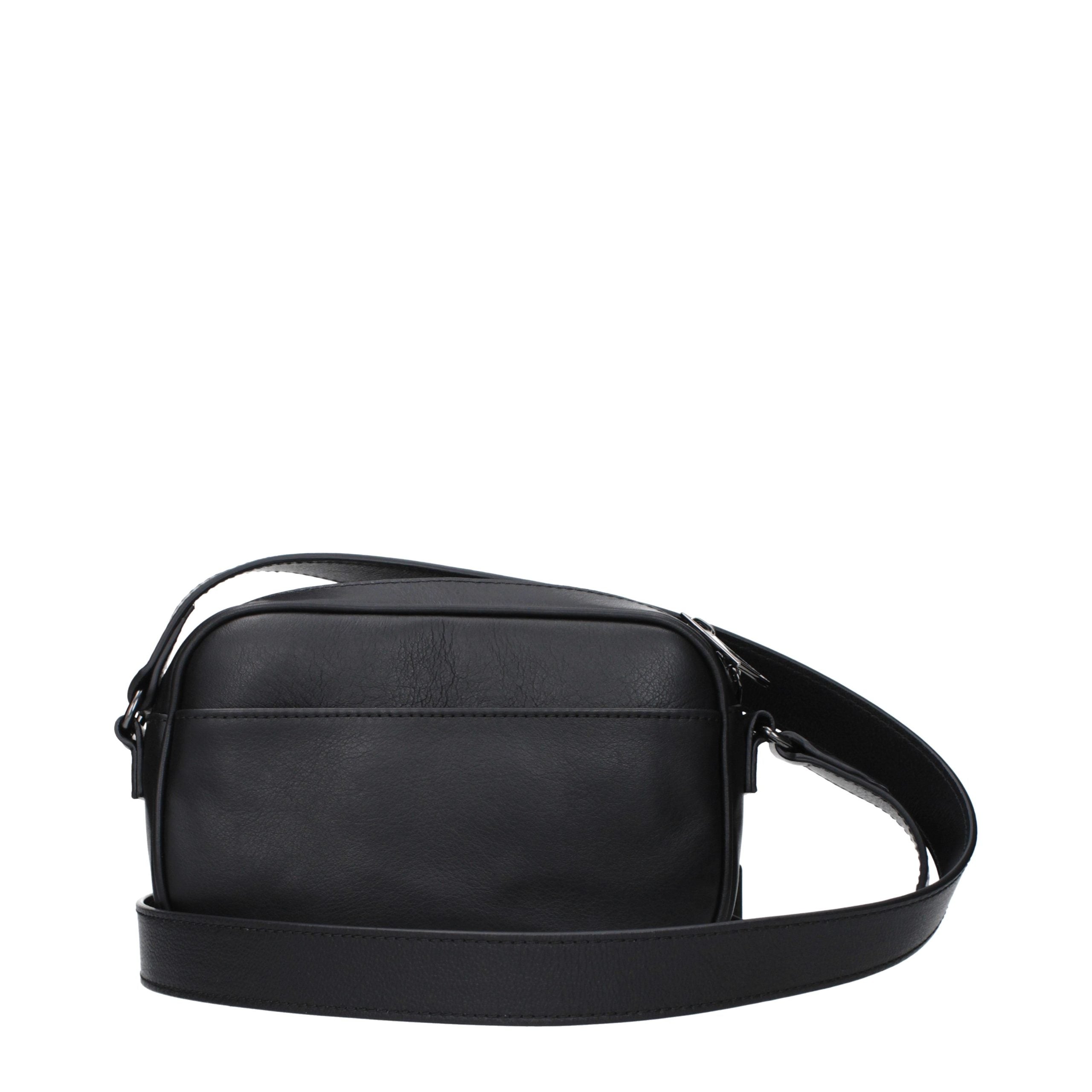 Roberto Cavalli Schwarze Leder Umhängetasche