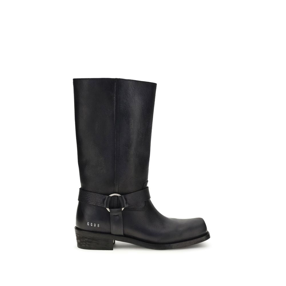 Golden Goose Black Calf Leather Ankle Boots Bos Taurus