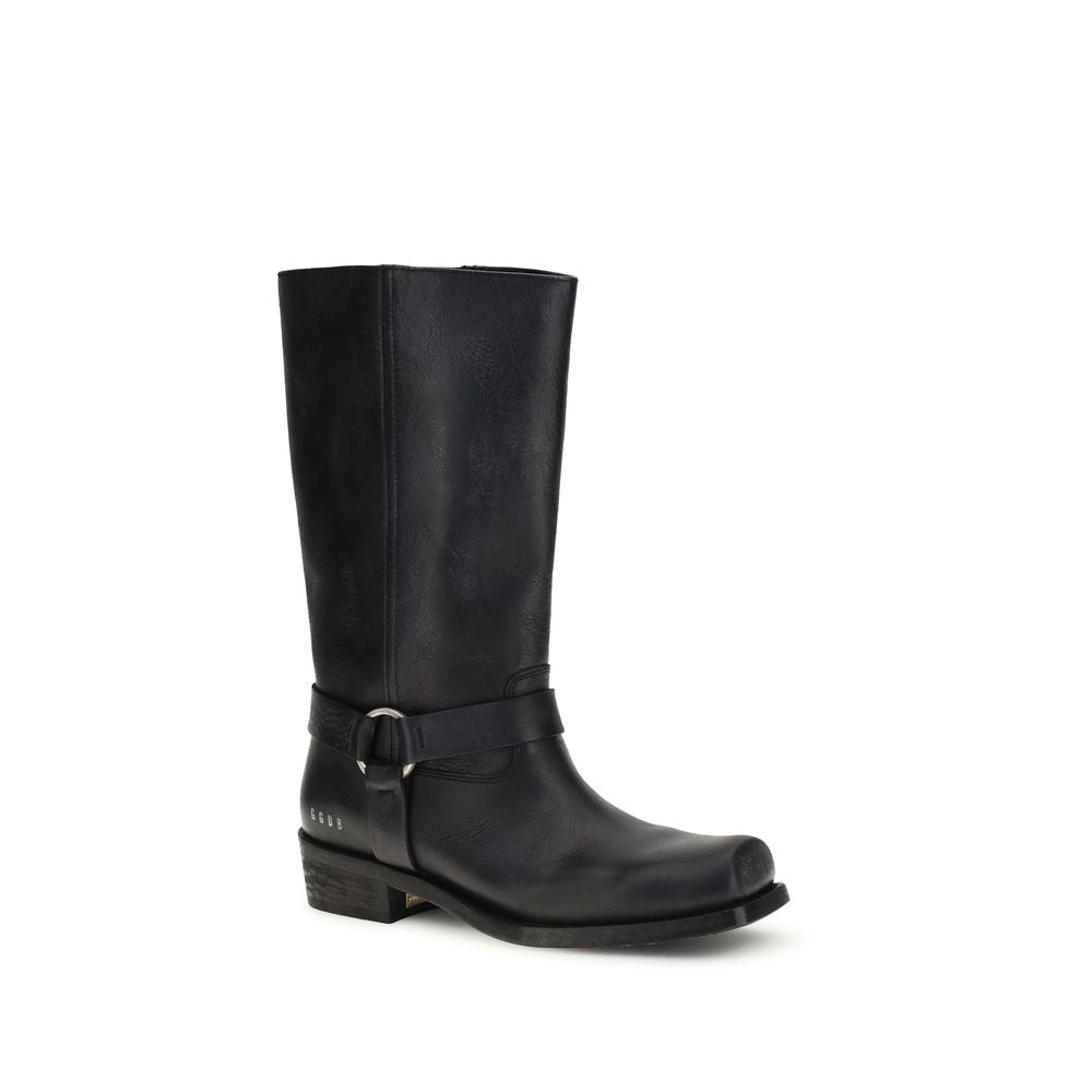 Golden Goose Black Calf Leather Ankle Boots Bos Taurus