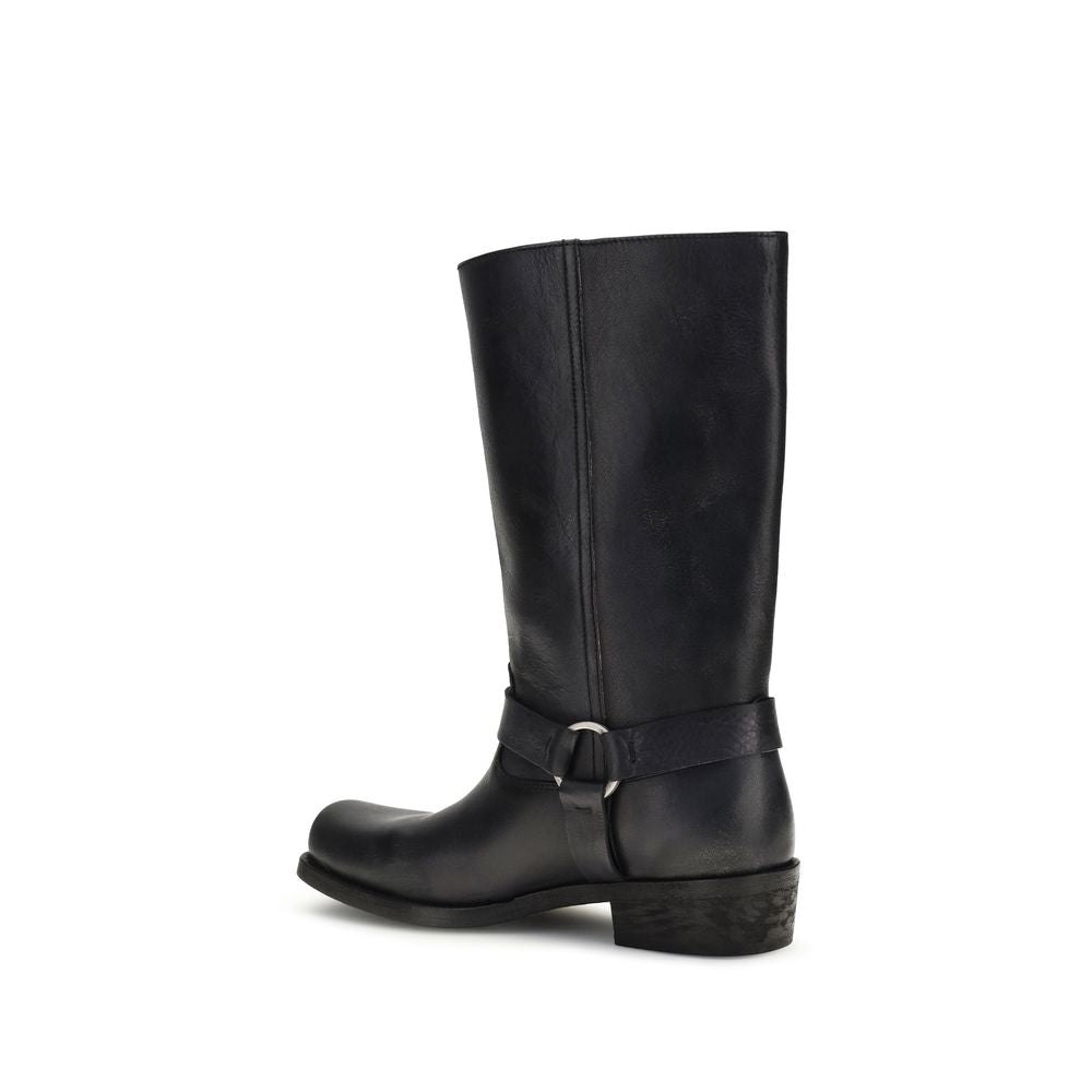 Golden Goose Black Calf Leather Ankle Boots Bos Taurus
