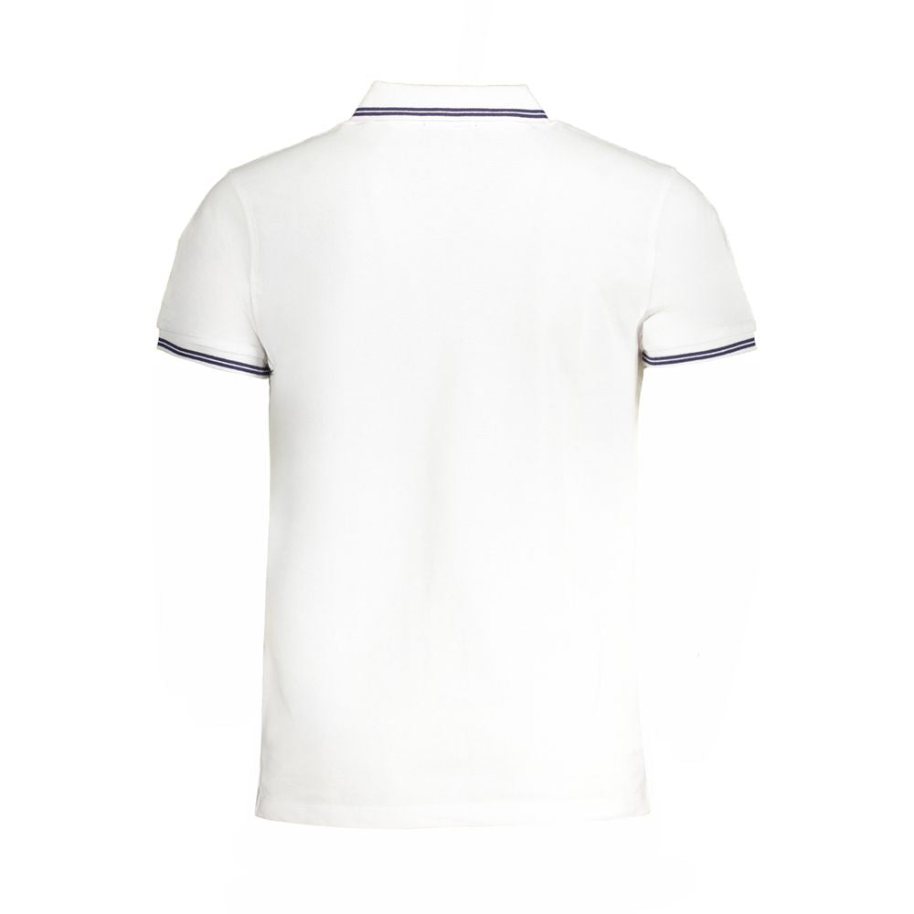 Cavalli Class Bianco Baumwoll-Herrenpoloshirt