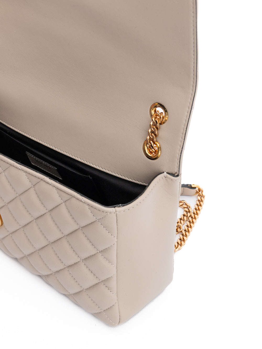 Versace Taupe gesteppte Leder Umhängetasche