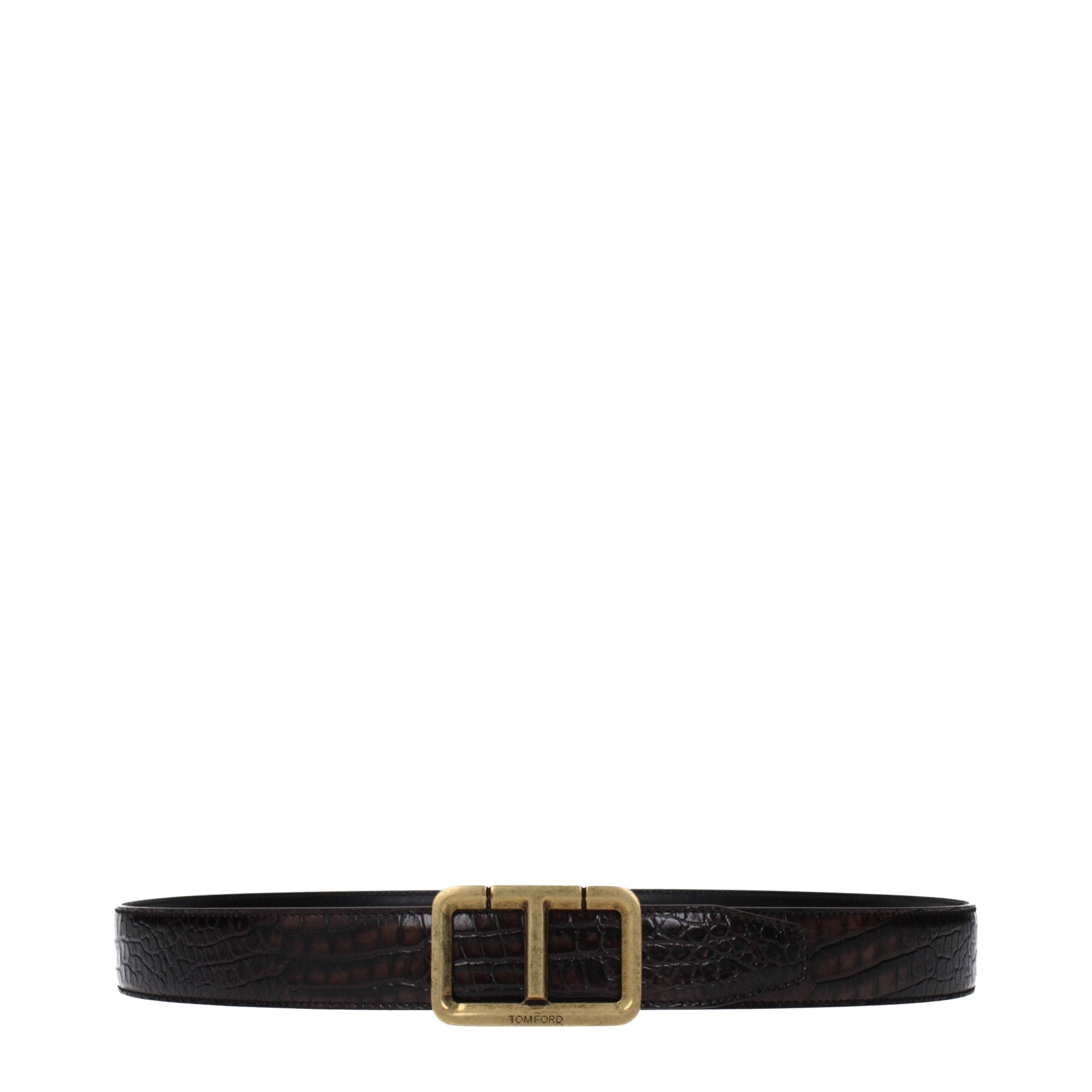 Tom Ford Brauner Ledergürtel Regular Fit