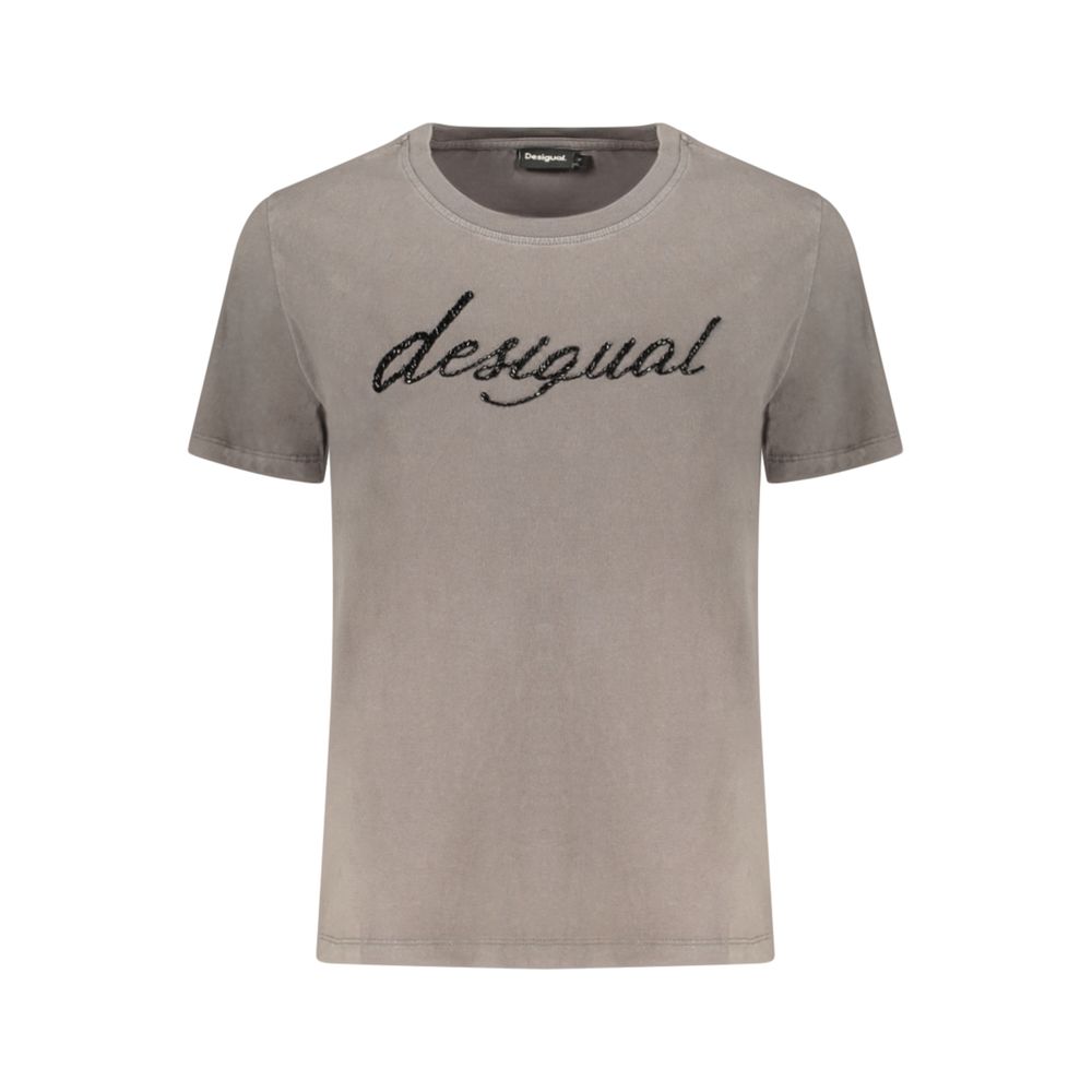 Desigual Women's Grey Cotton T-Shirt