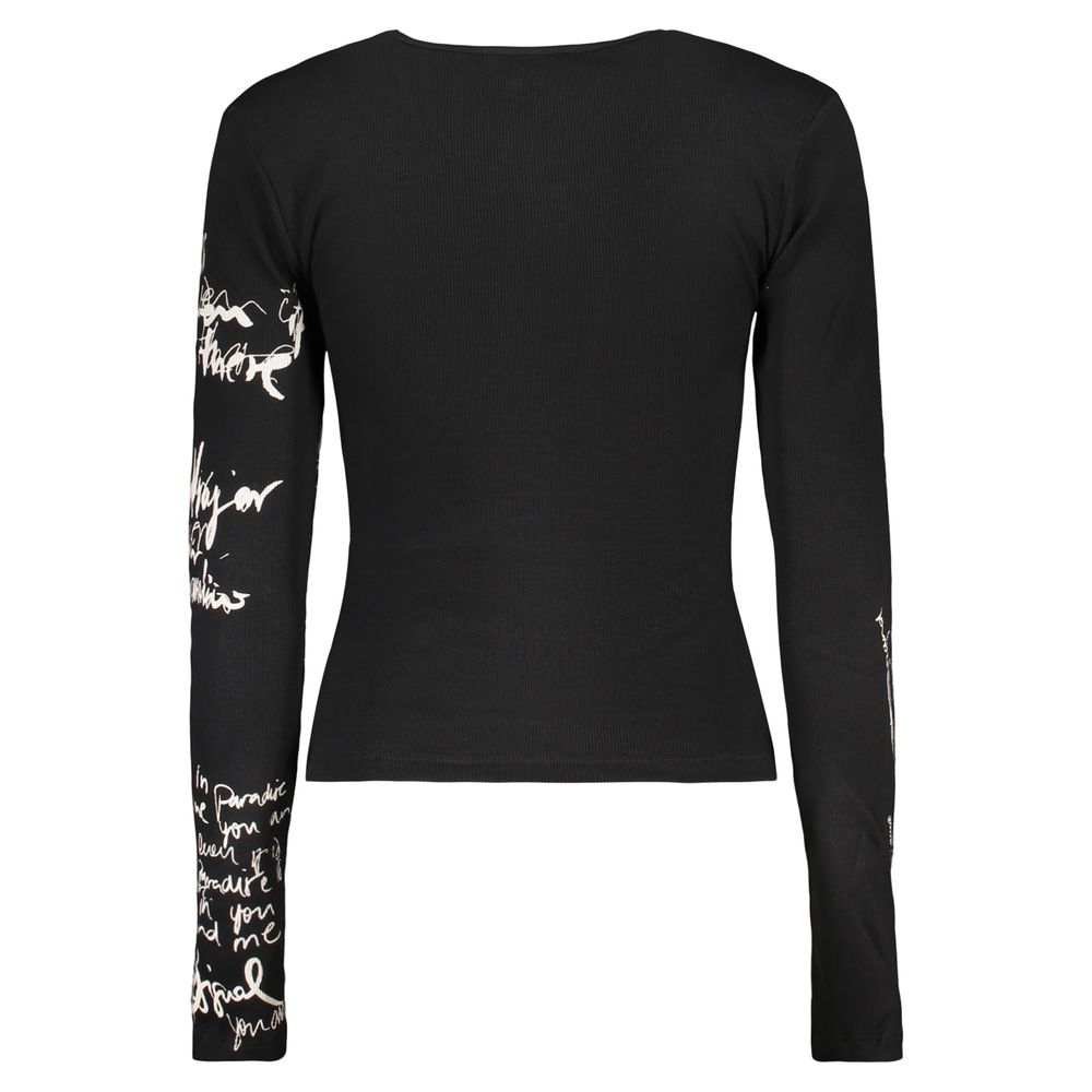 Desigual Schwarzer Damen-Strickpullover aus Baumwolle