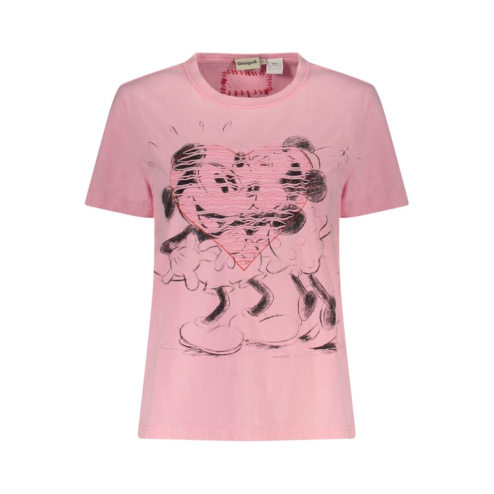 Desigual Rosa Baumwoll-T-Shirt für Damen