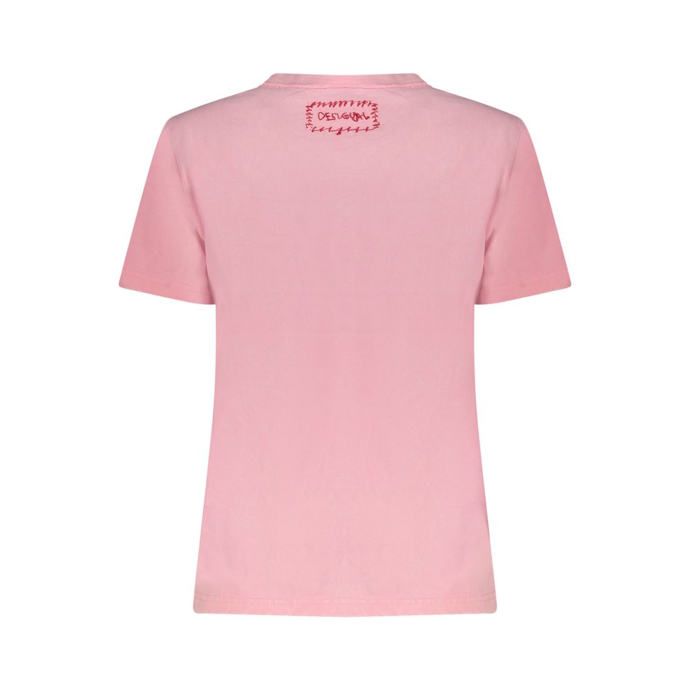 Desigual Rosa Baumwoll-T-Shirt für Damen