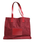 SIF JAKOBS Burgunderfarbene Baumwoll-Canvas-Shopping-Tote für Damen, Schmucktasche