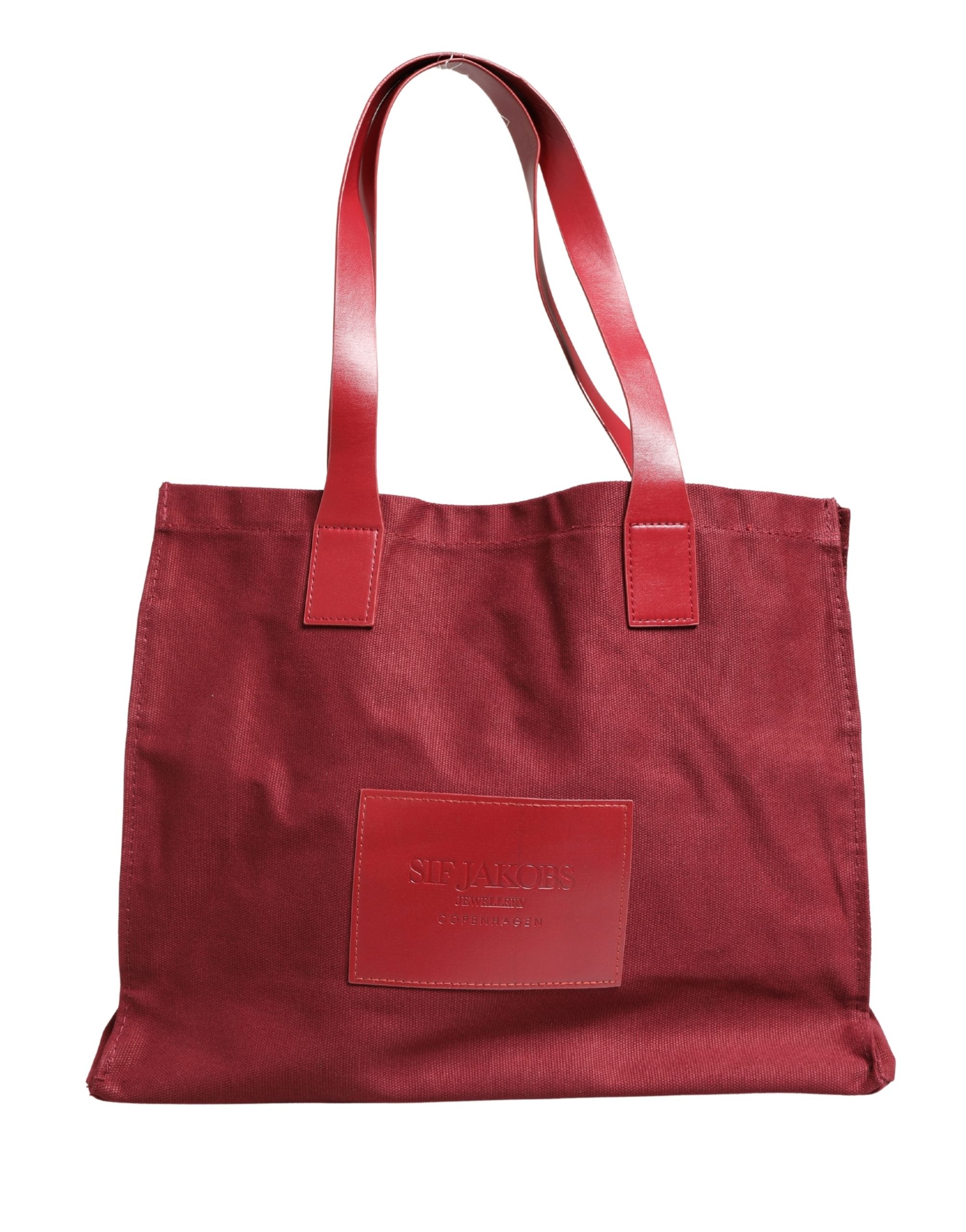 SIF JAKOBS Burgunderfarbene Baumwoll-Canvas-Shopping-Tote für Damen, Schmucktasche