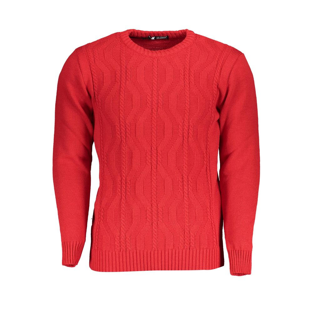 U.S. Grand Red Men's Acrylic Sweater