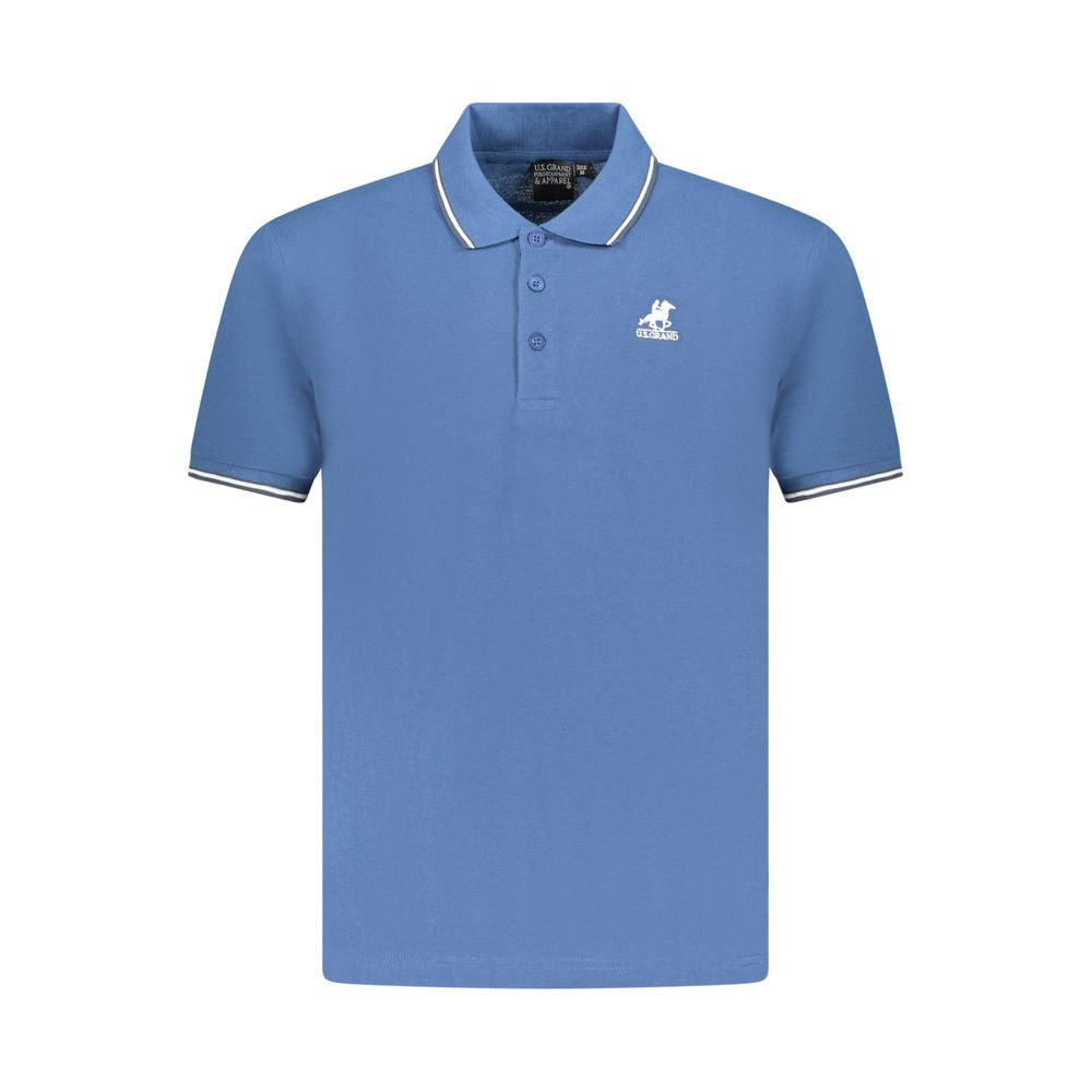 U.S. Grand Men's Blue Cotton Polo Shirt