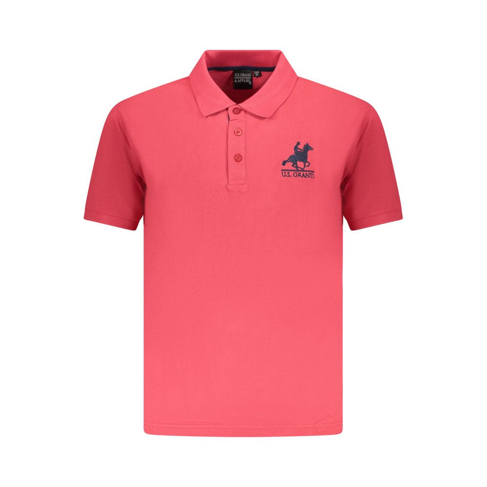 U.S. Grand Rotes Herren-Poloshirt aus Baumwolle