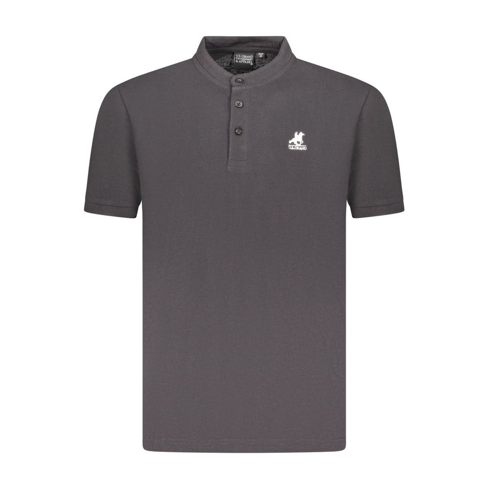 U.S. Grand Schwarzes Herren-Poloshirt aus Baumwolle