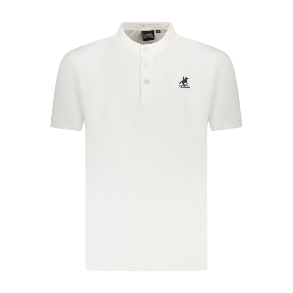 U.S. Grand Men's White Cotton Polo Shirt