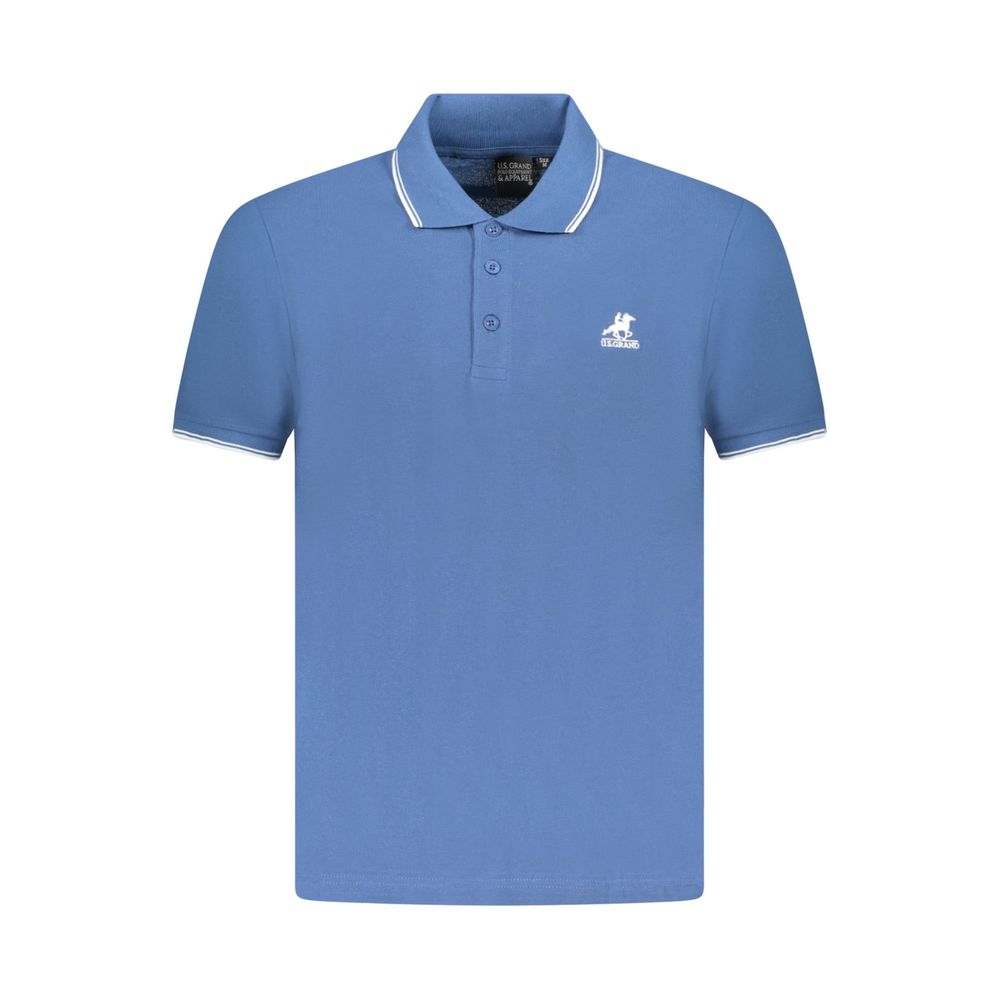 U.S. Grand Blaues Baumwoll-Poloshirt für Herren