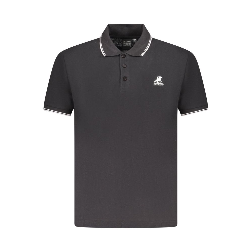 U.S. Grand Schwarzes Herren-Poloshirt aus Baumwolle