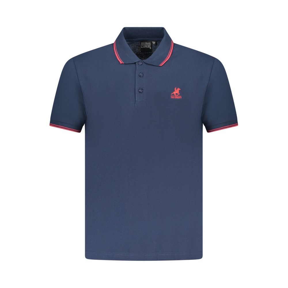 U.S. Grand Men's Blue Cotton Polo Shirt
