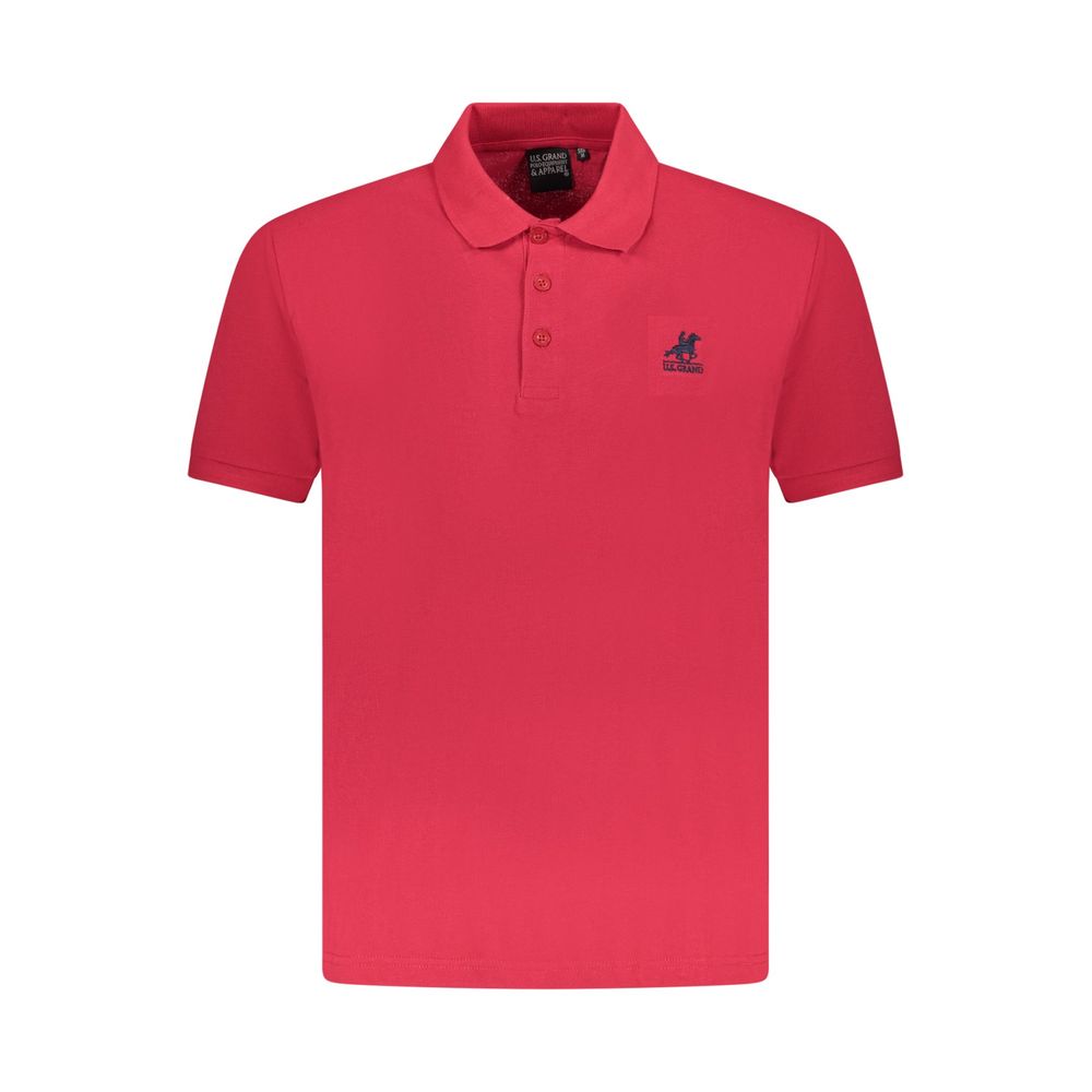 U.S. Grand Rotes Herren-Poloshirt aus Baumwolle