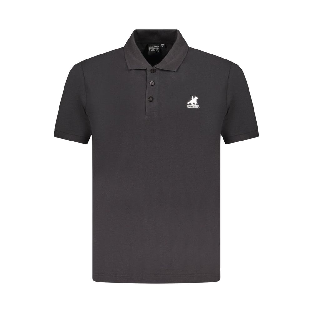 U.S. Grand Schwarzes Herren-Poloshirt aus Baumwolle