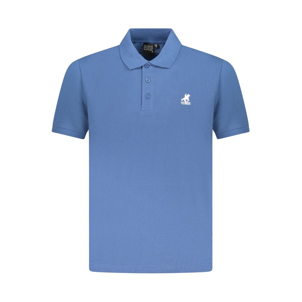 U.S. Grand Blaues Baumwoll-Poloshirt für Herren
