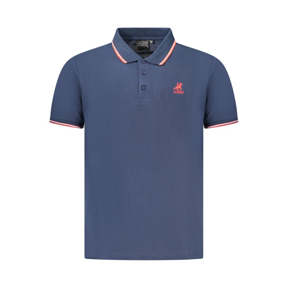 U.S. Grand Blaues Baumwoll-Poloshirt für Herren