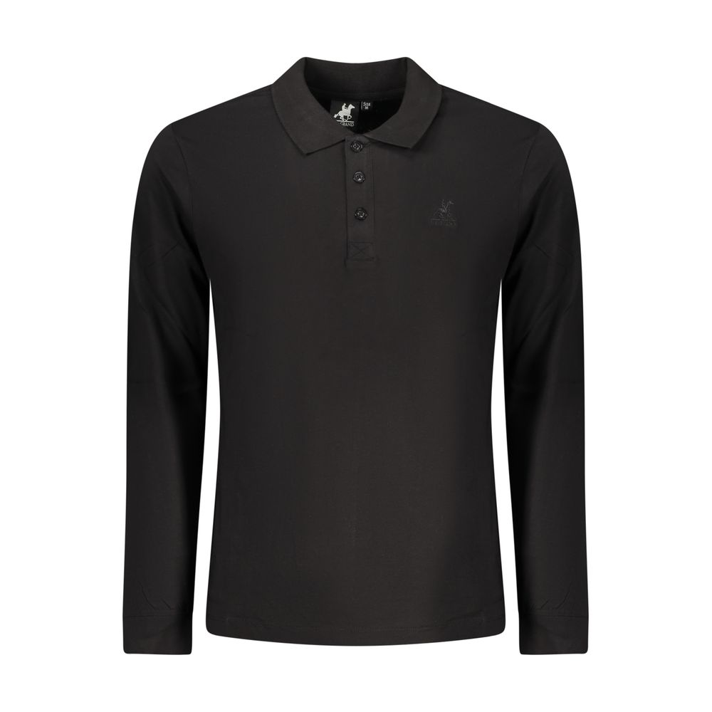 U.S. Grand Men's Black Cotton Polo Shirt