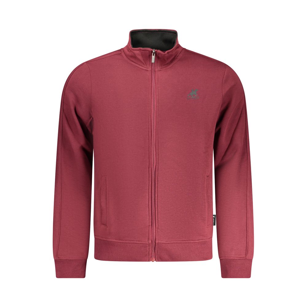 U.S. Grand Herren-Sweatshirt aus roter Baumwolle mit Reißverschluss und Taschen