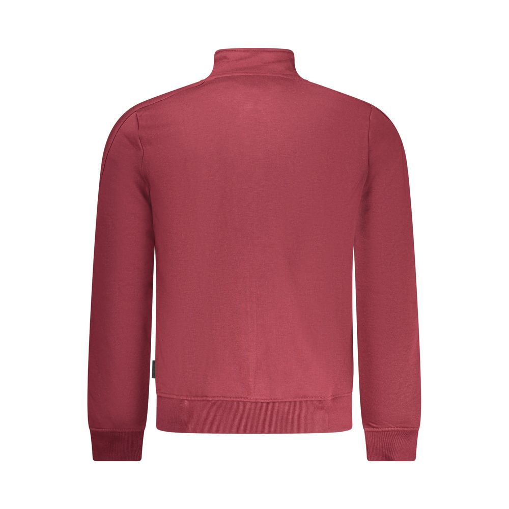 U.S. Grand Herren-Sweatshirt aus roter Baumwolle mit Reißverschluss und Taschen