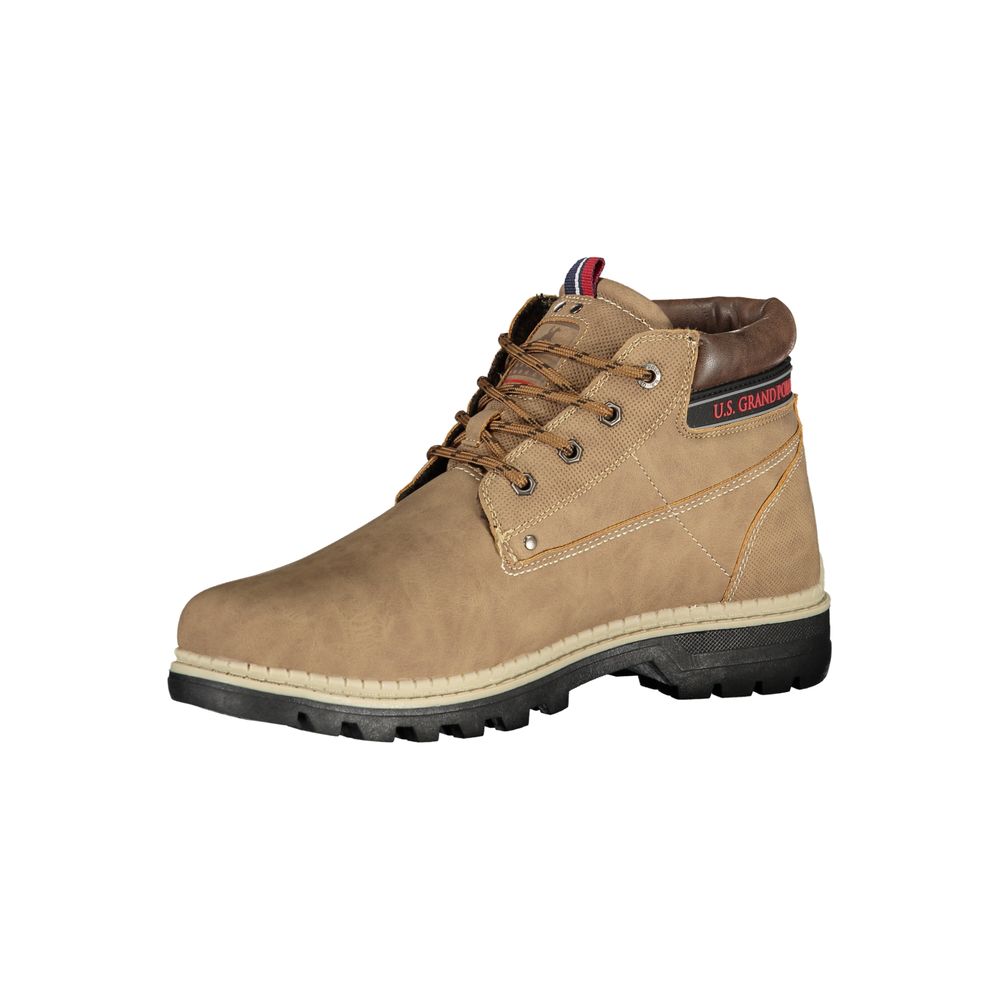 U.S. Grand Brown Polyester Ankle Boots