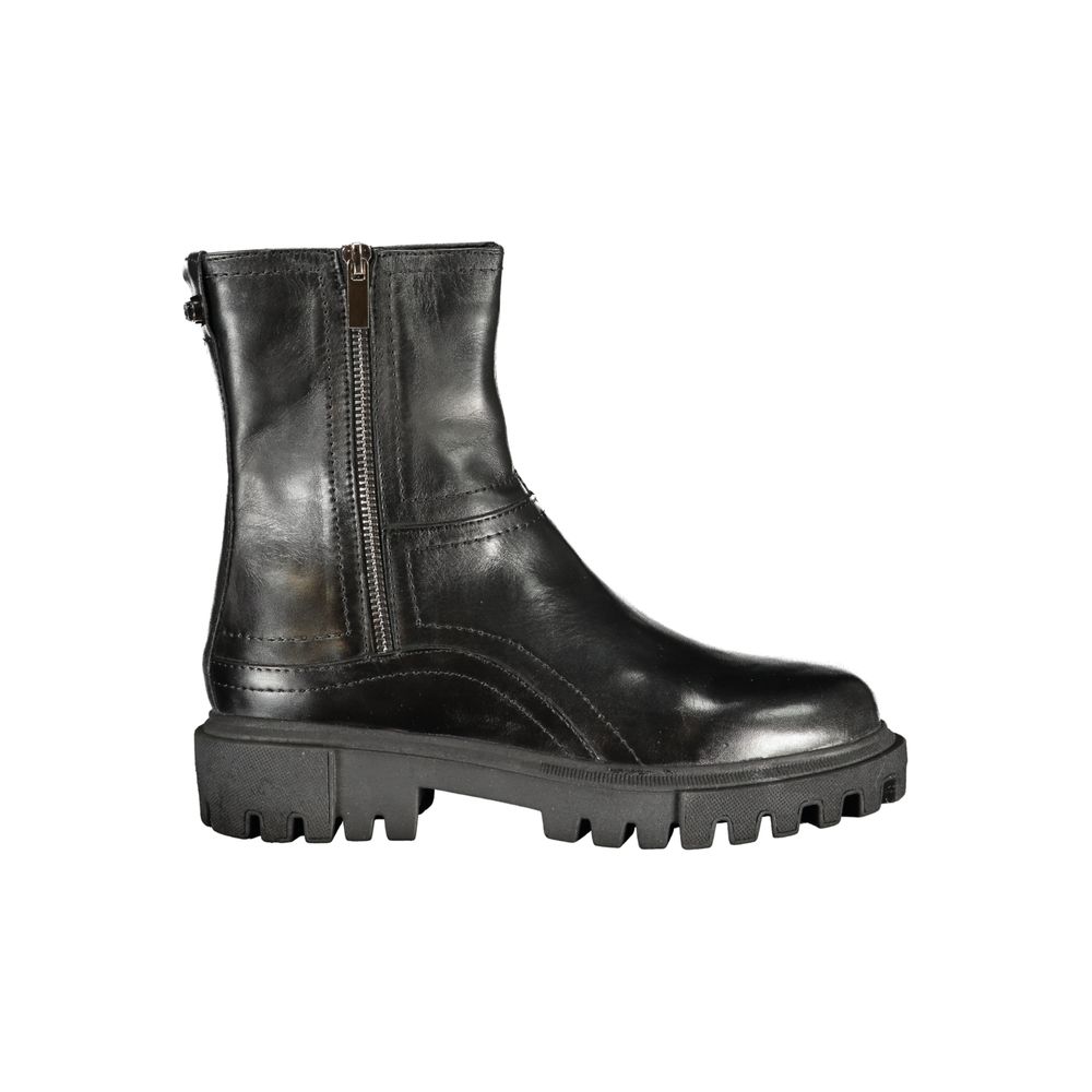 Cafenoir Schwarzer Leder Damenstiefel