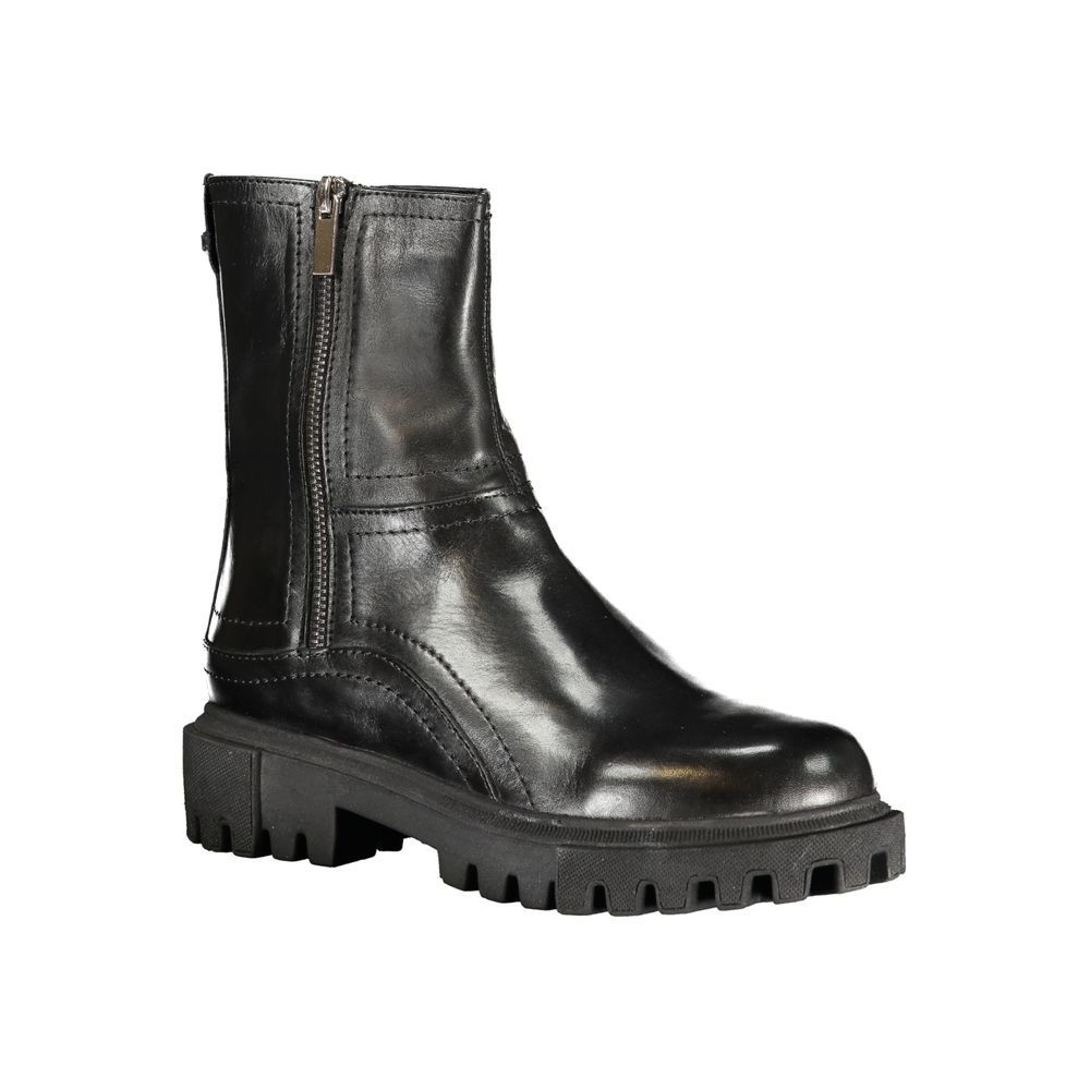 Cafenoir Schwarzer Leder Damenstiefel