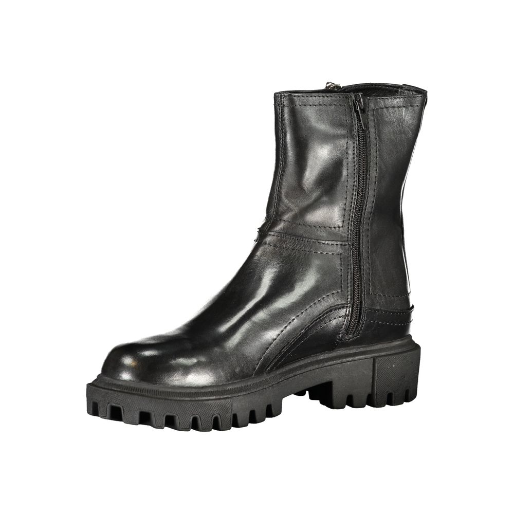 Cafenoir Schwarzer Leder Damenstiefel