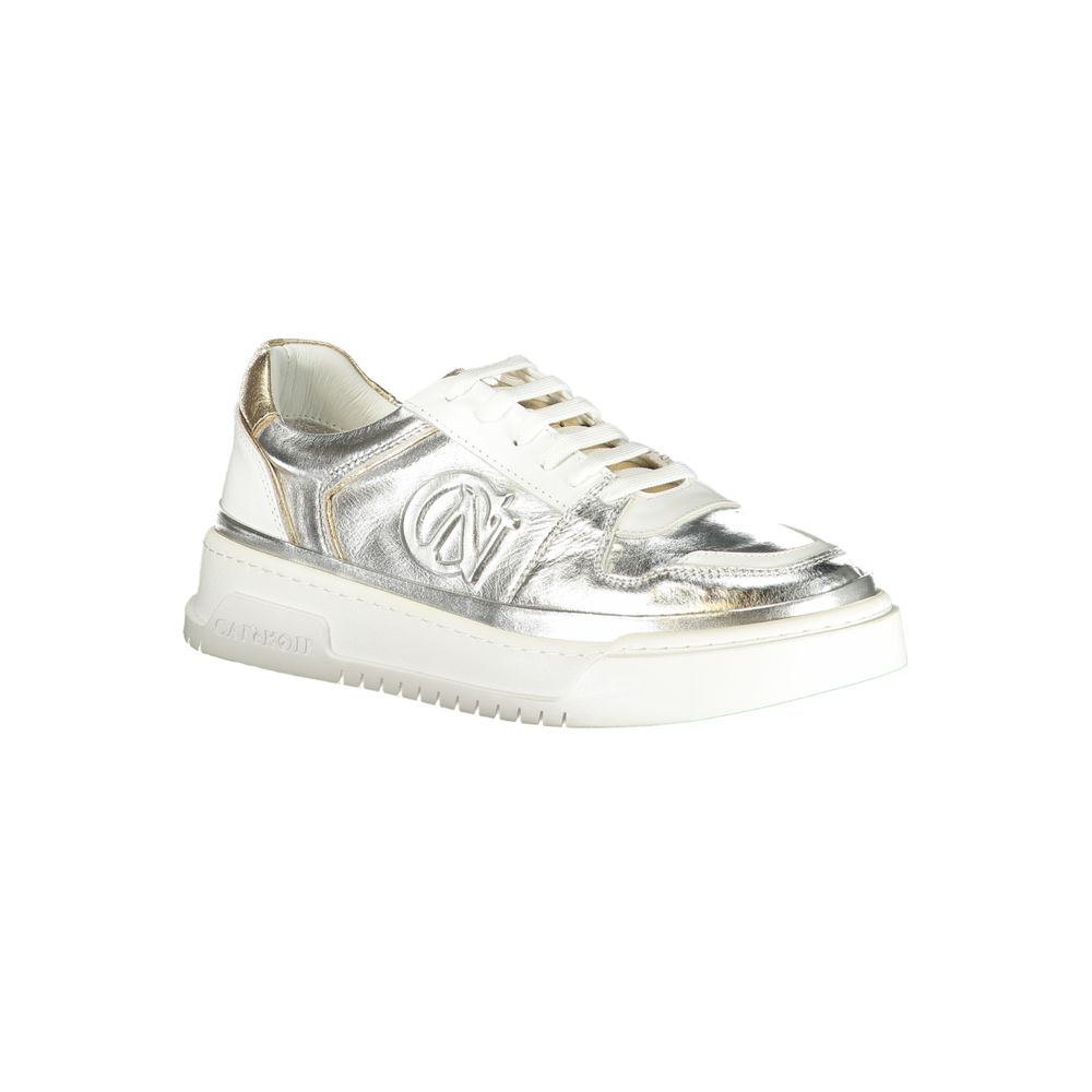 Cafenoir Grey Leather Athletic-Look Sneakers