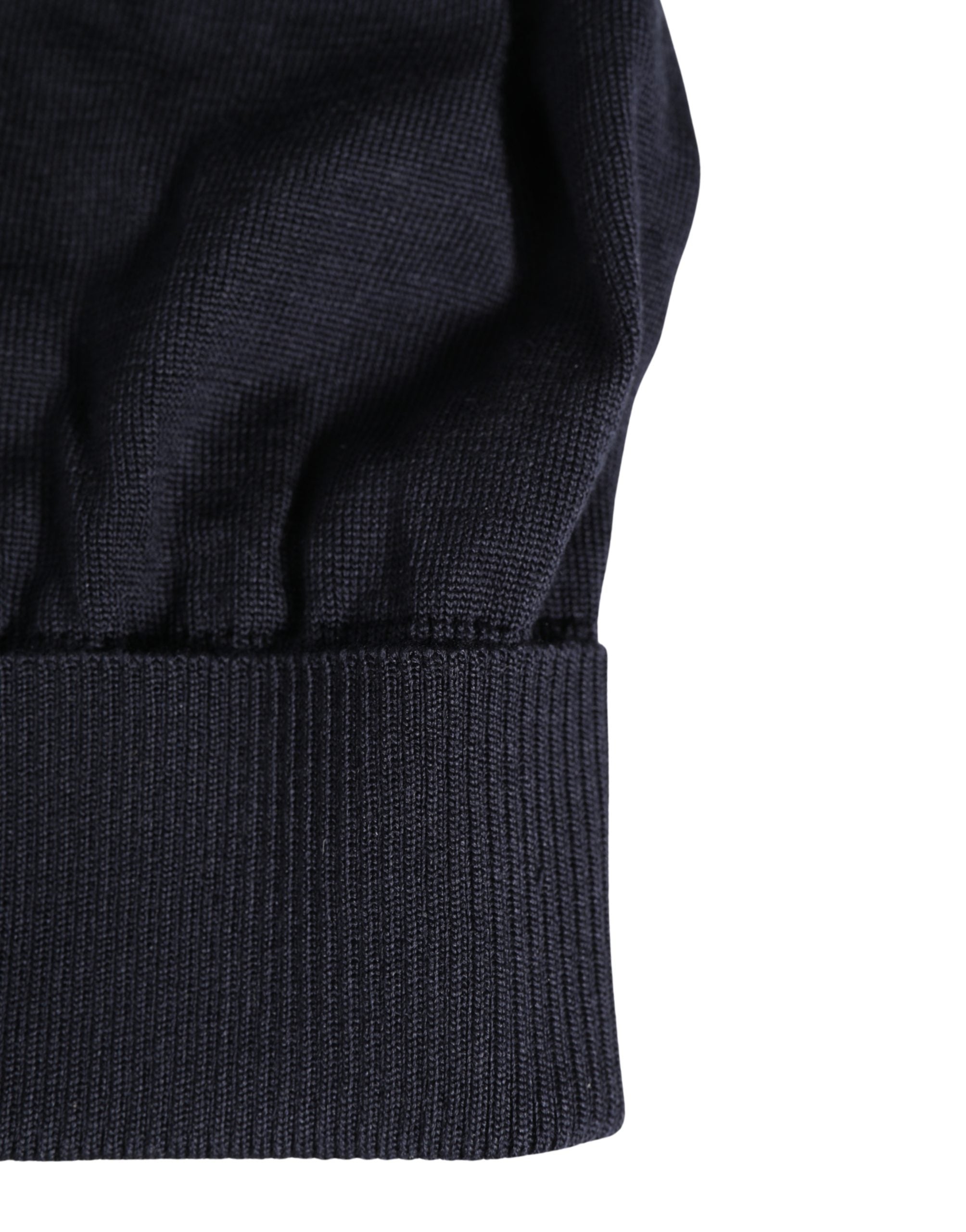 Dolce & Gabbana Schwarze Wollmütze aus Strick für den Winter