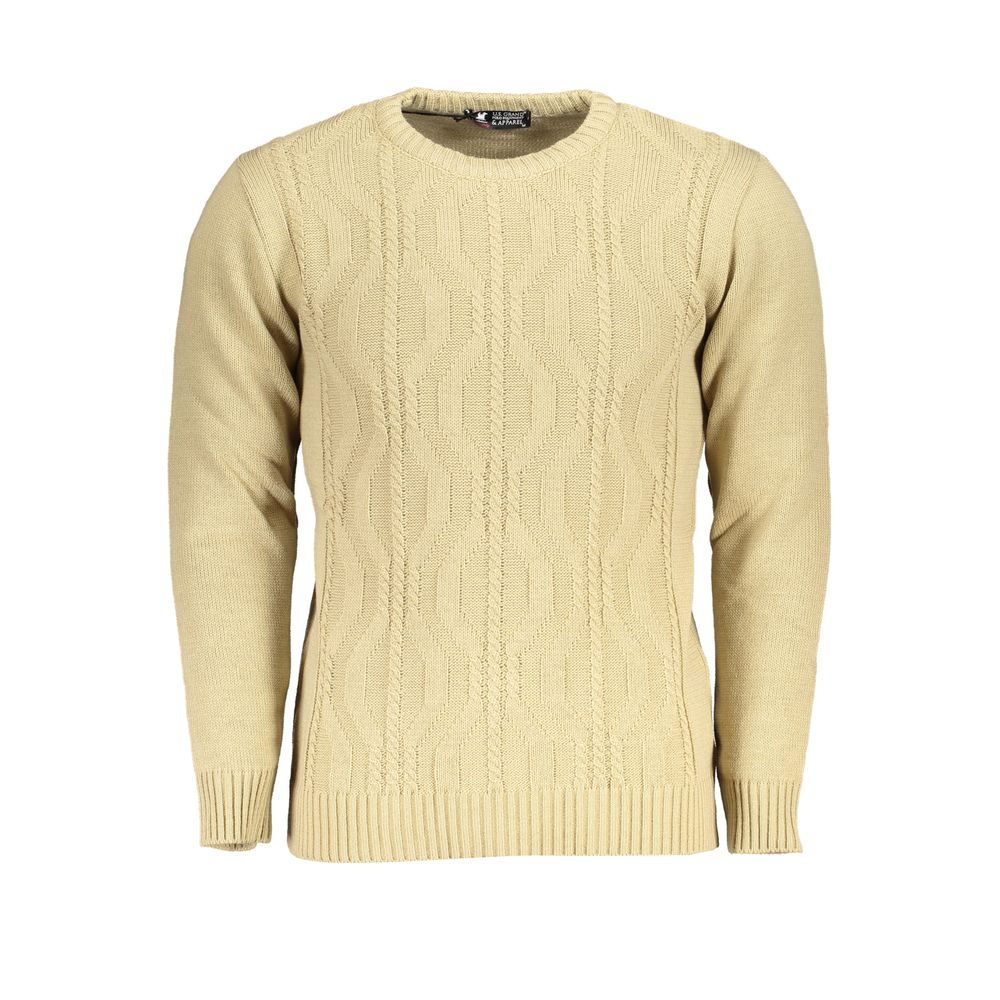 U.S. Grand Men's Acrylic Beige Pullover