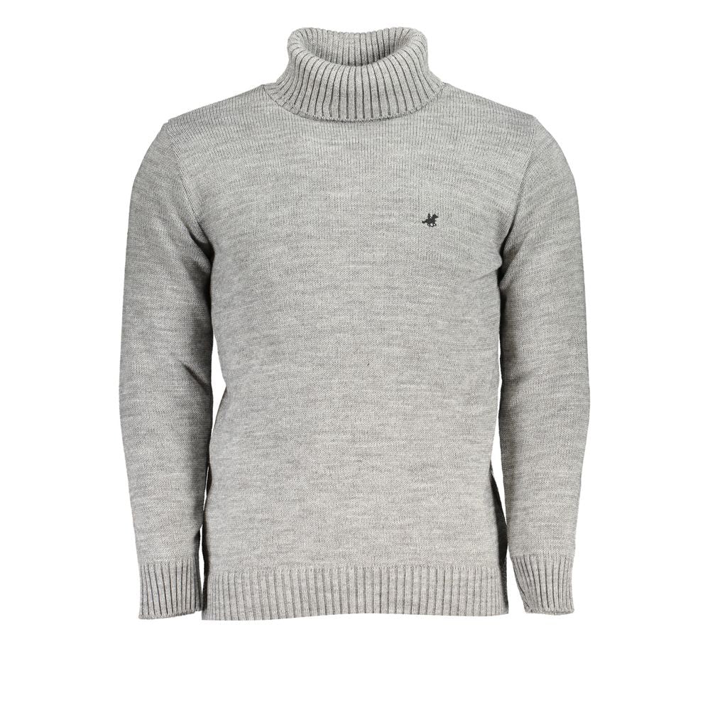U.S. Grand Grauer Strickpullover mit Rollkragen