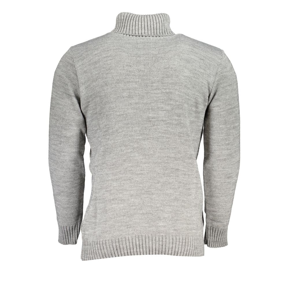 U.S. Grand Grauer Strickpullover mit Rollkragen