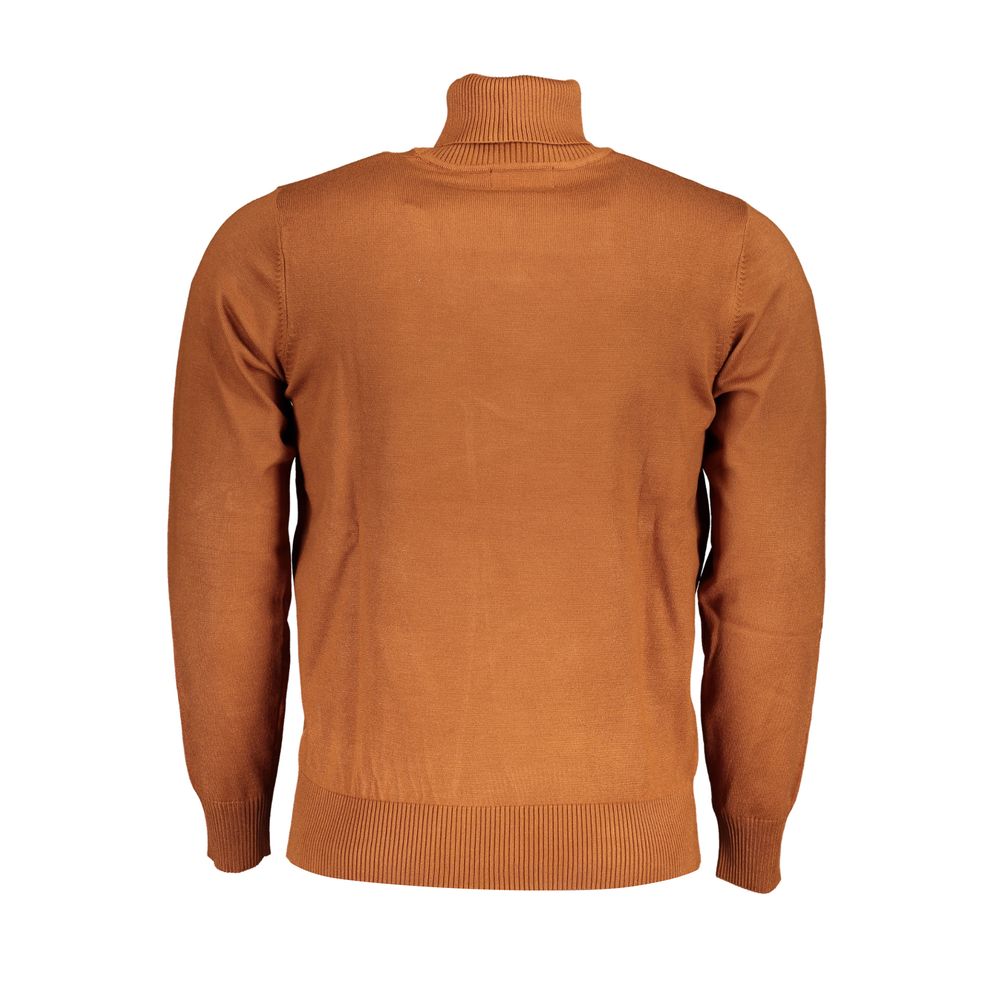 U.S. Grand Brauner Nylon-Rollkragenpullover