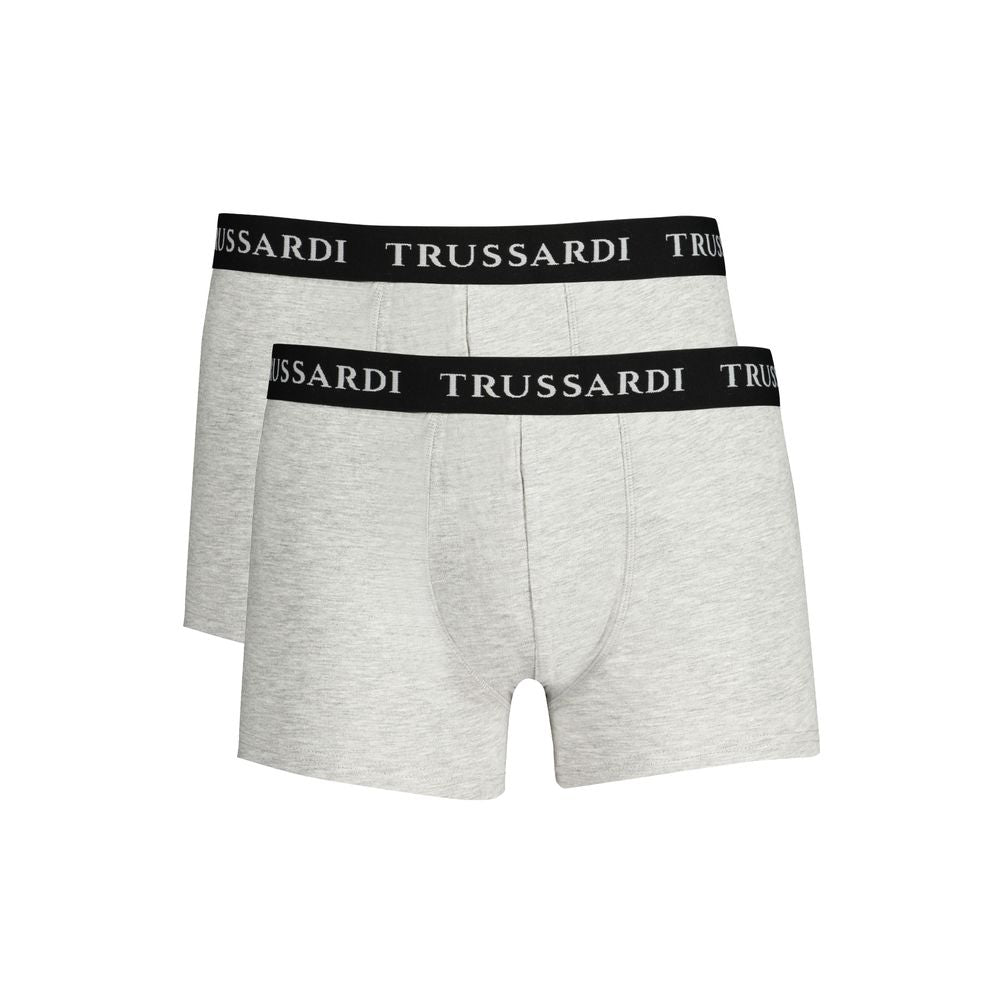 Trussardi Grigio Herren-Boxershorts aus Baumwolle
