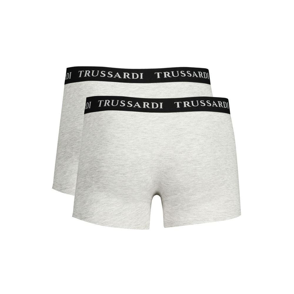 Trussardi Grigio Herren-Boxershorts aus Baumwolle