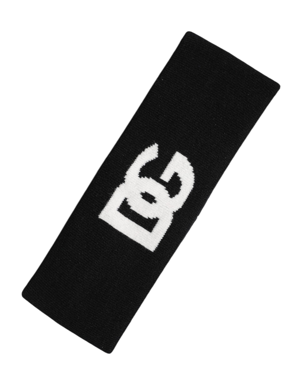 Dolce & Gabbana Herren-Stirnband aus schwarzem und weißem Kaschmir mit Logo
