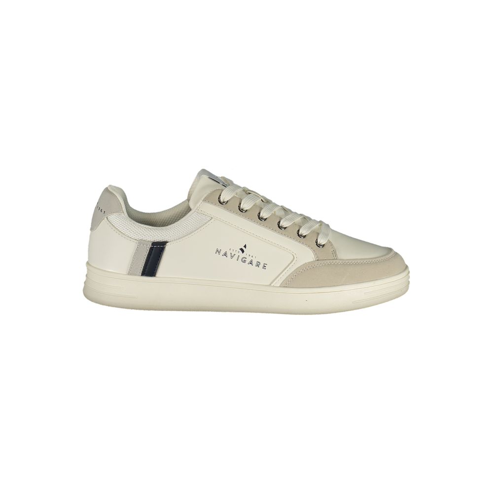 Navigare White Polyester Sneakers