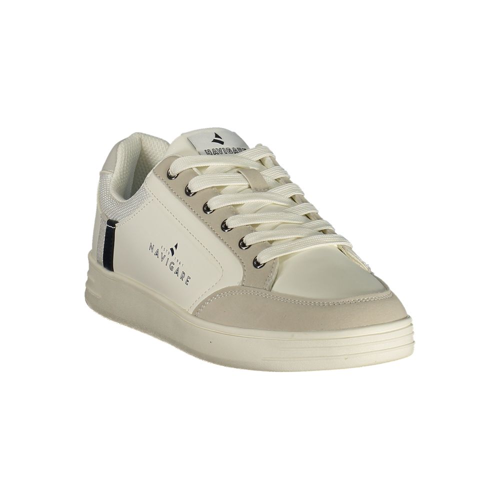 Navigare White Polyester Sneakers