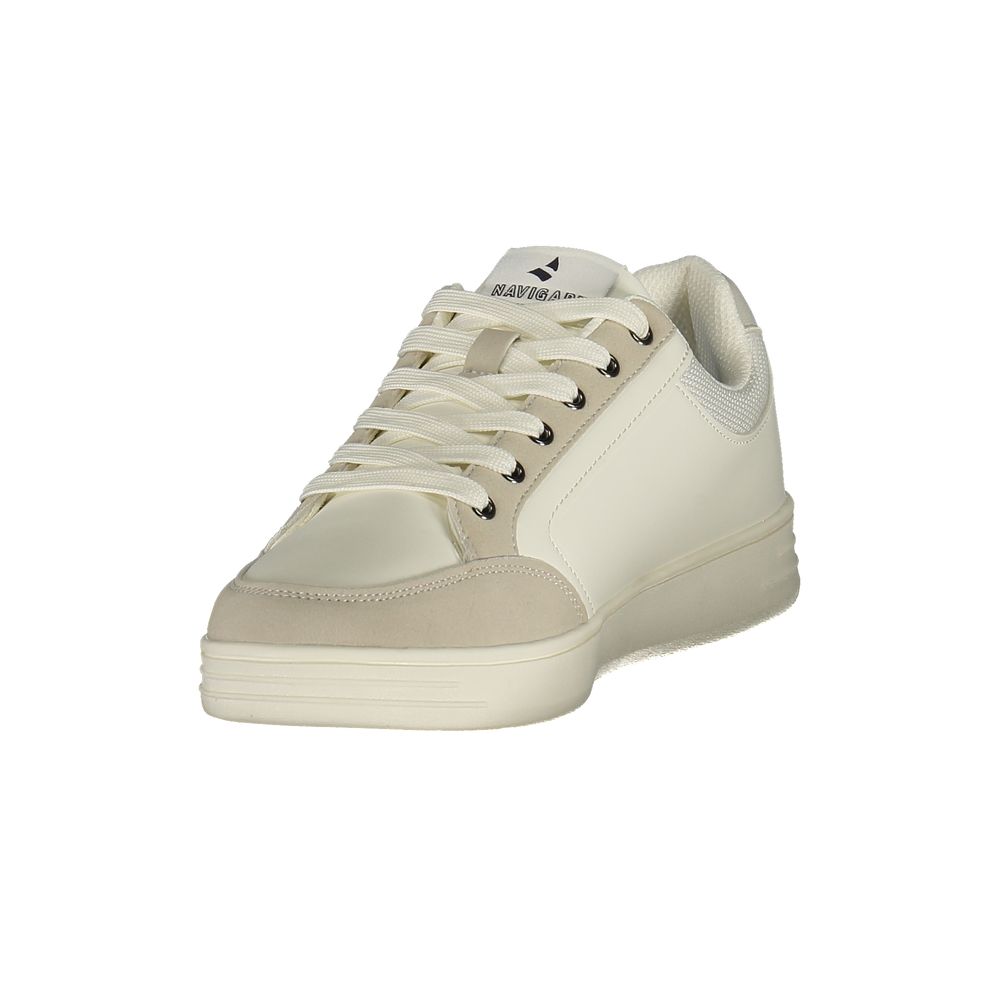 Navigare White Polyester Sneakers