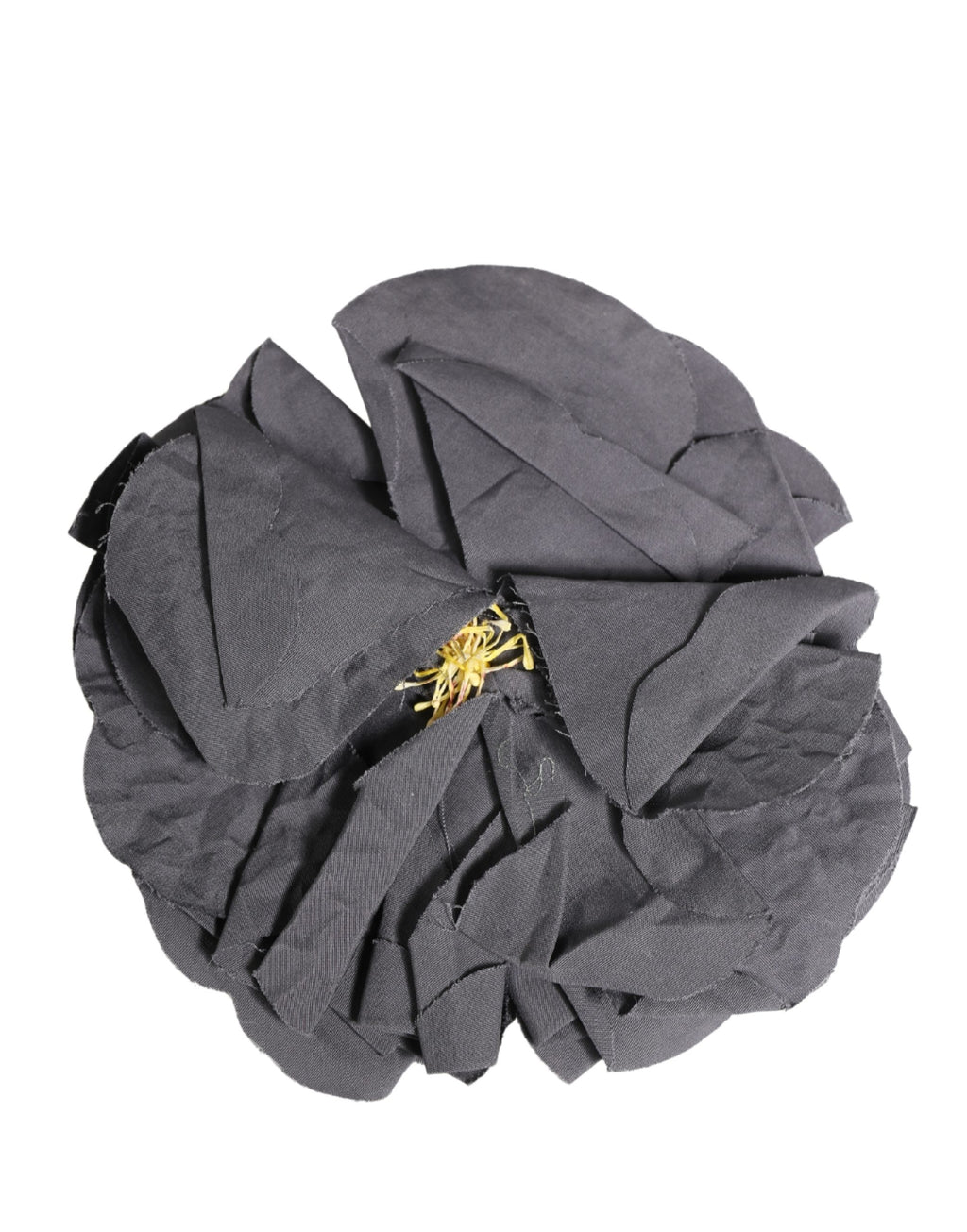 Dolce & Gabbana Graue Brosche mit Blumenmotiv aus Seidenmischungs-Popeline