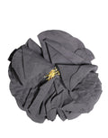 Dolce & Gabbana Graue Brosche mit Blumenmotiv aus Seidenmischungs-Popeline